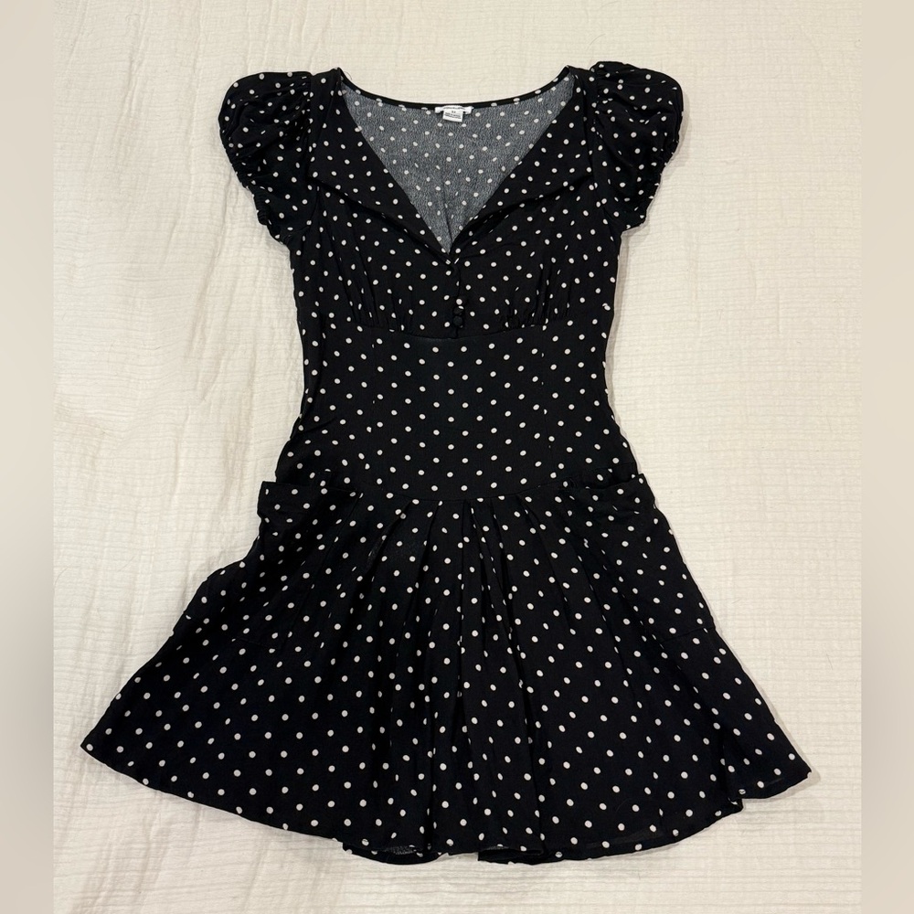 Kimchi Blue Black and White Polka Dot Mini Dress
